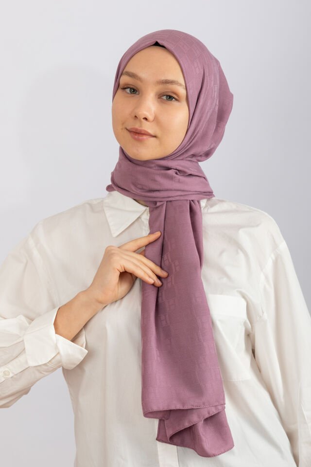 İthal Monogram Şal - K. Lila