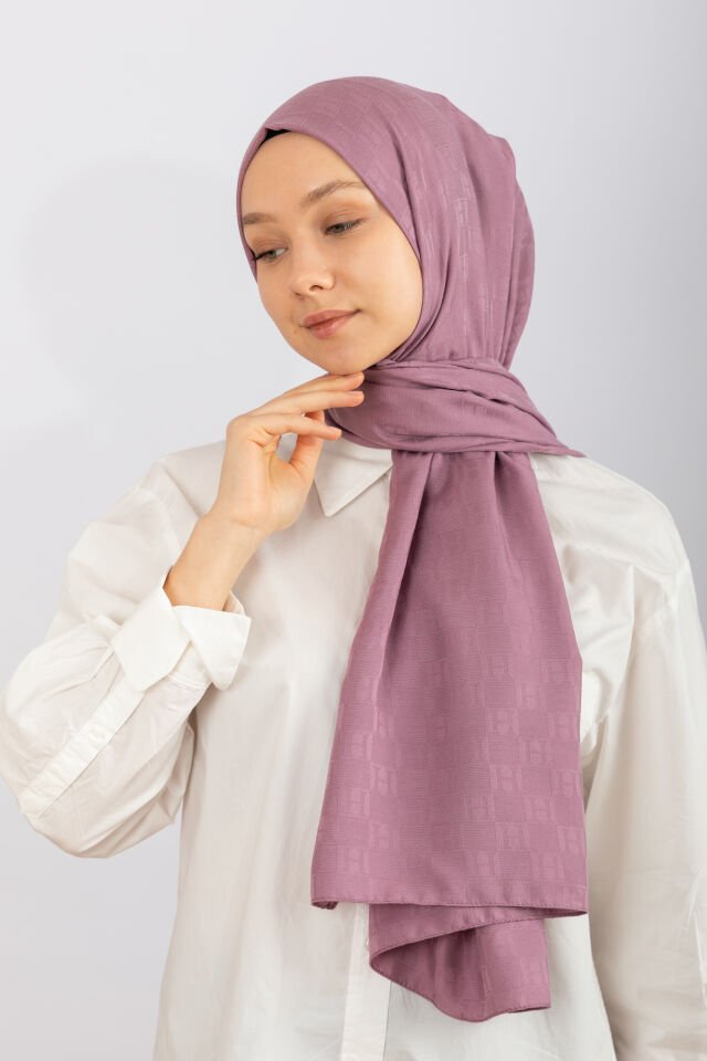 İthal Monogram Şal - K. Lila