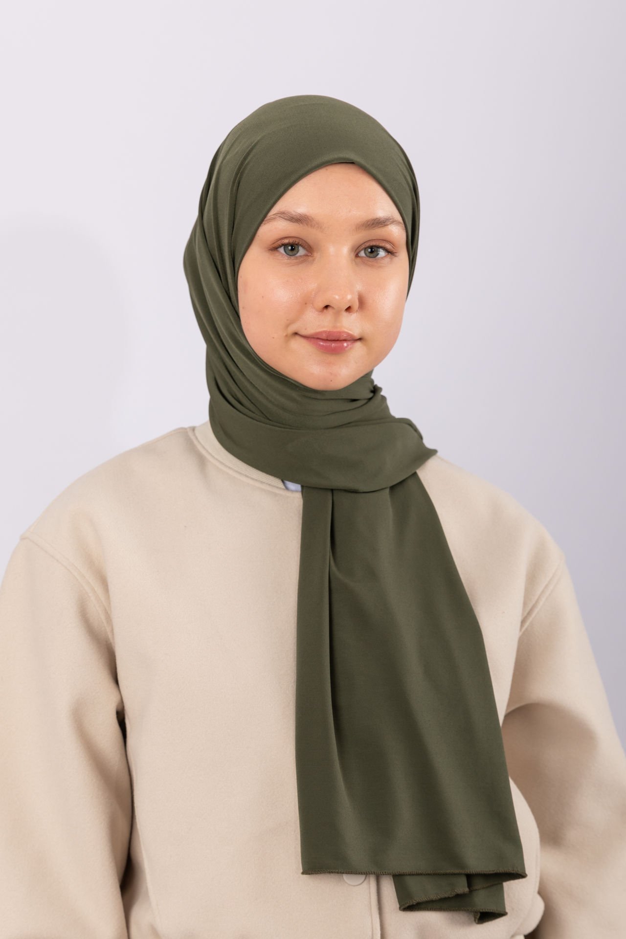 Premium Jersey Şal - Haki Yeşili