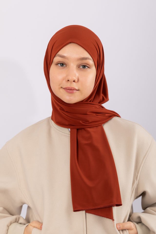 Premium Jersey Şal - Kiremit