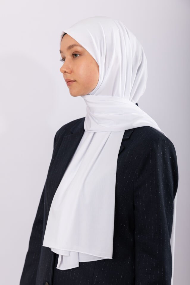 Premium Jersey Şal - Beyaz