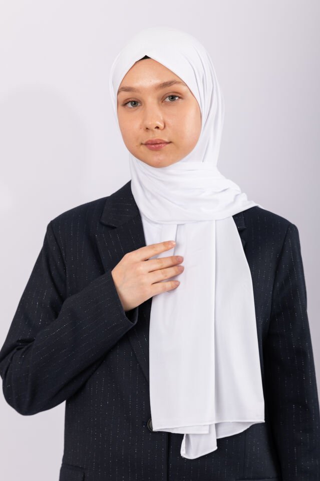 Premium Jersey Şal - Beyaz