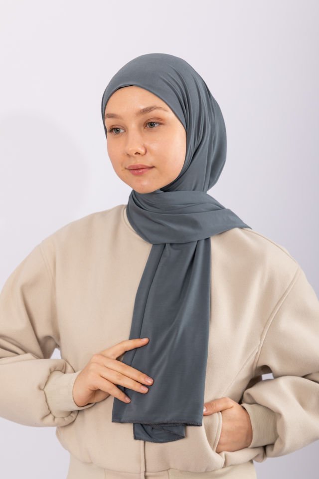 Premium Jersey Şal - Füme