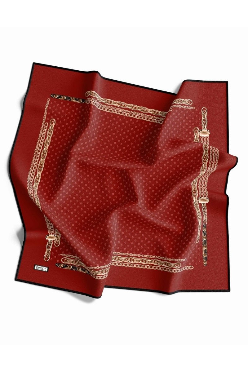 İpeksi Sura Rayon Eşarp Silky Rayon Scarf Square Scarf Hijab Roserina - Bordo
