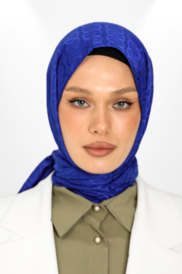 İthal İpeksi Jakar Şal Halka Model - New Collections Saks Mavisi