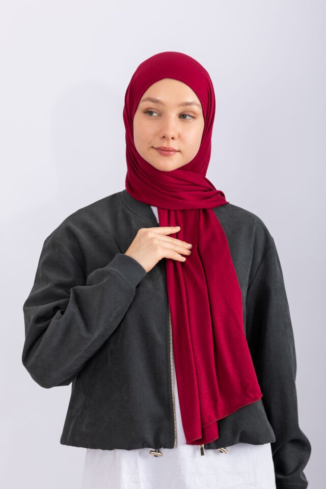 Penye Şal - Açık Bordo