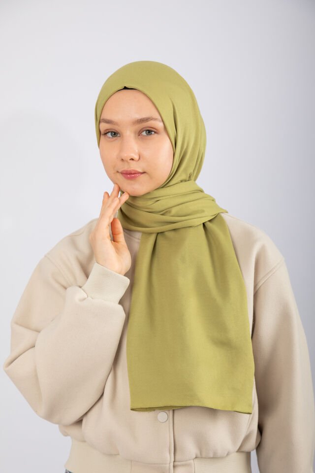 Cotton Twill Şal - Yağ Yeşili