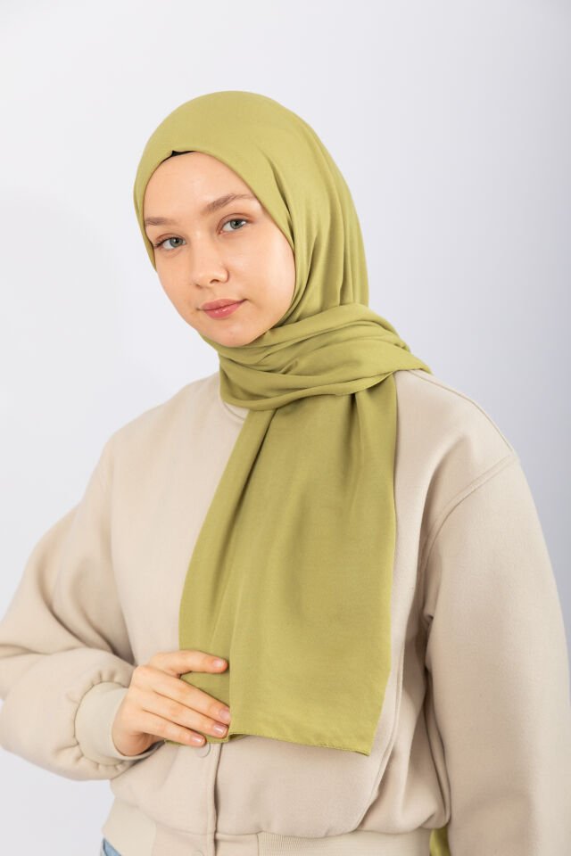 Cotton Twill Şal - Yağ Yeşili