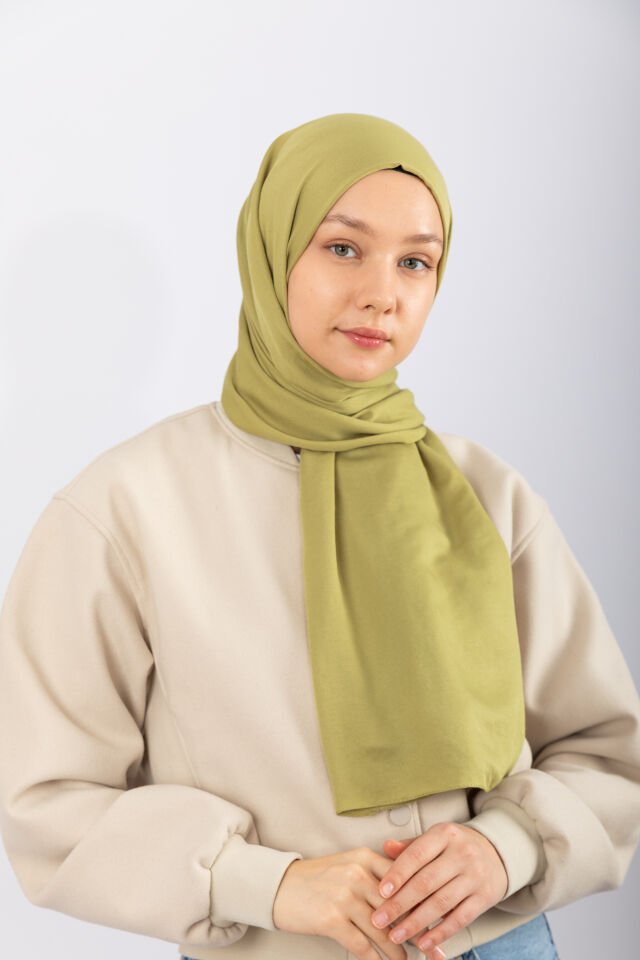 Cotton Twill Şal - Yağ Yeşili