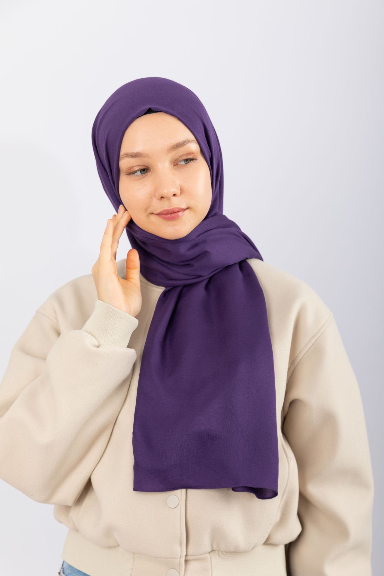 Cotton Twill Şal - Mürdüm