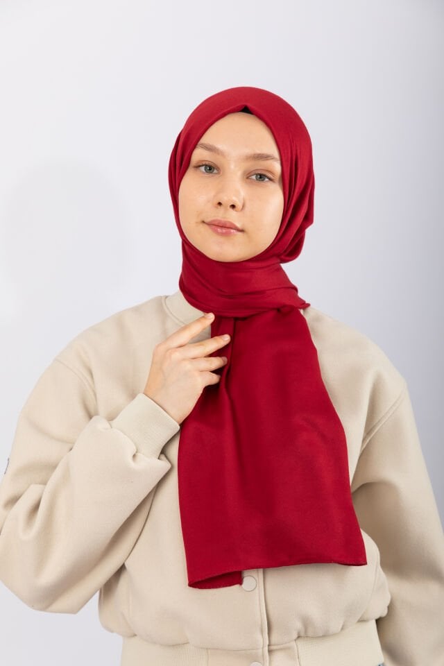 Cotton Twill Şal - Bordo