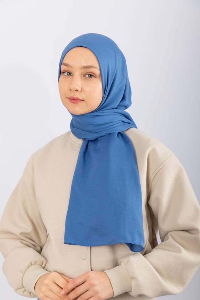 Cotton Twill Şal - İndigo