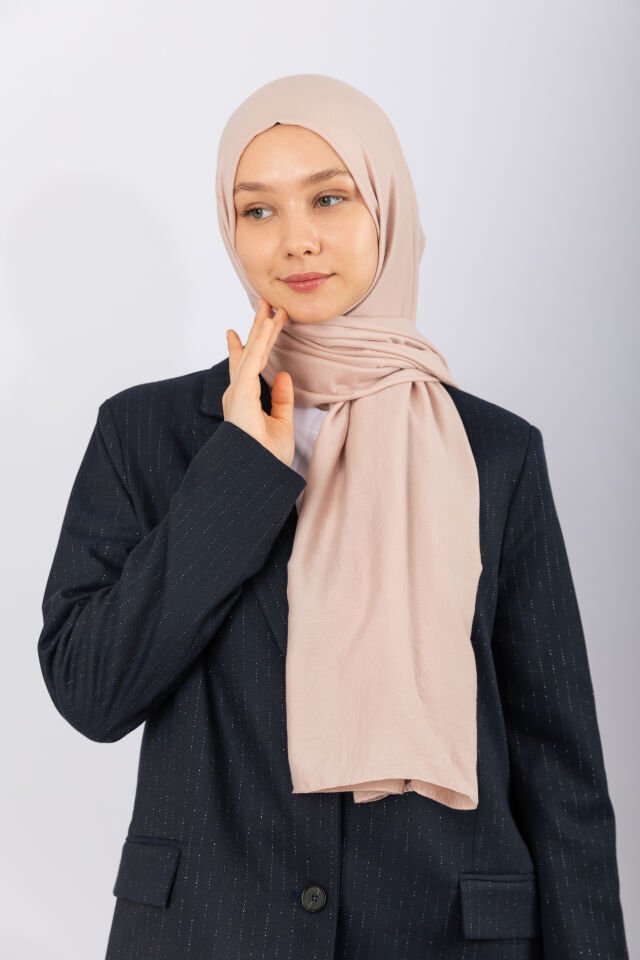 Cotton Twill Şal - Bej-i Pudra