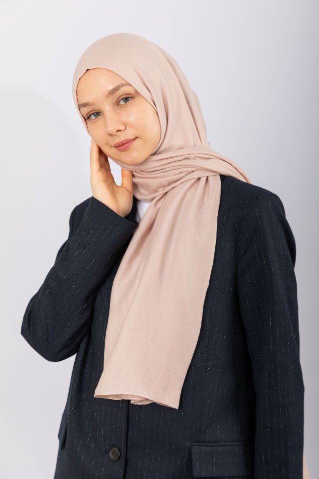 Cotton Twill Şal - Bej-i Pudra