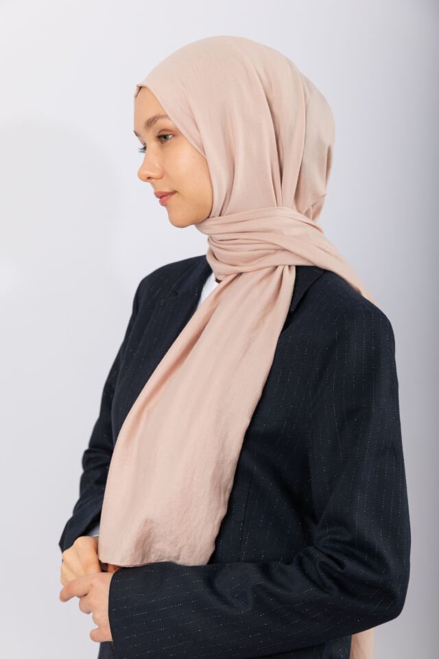 Cotton Twill Şal - Bej-i Pudra