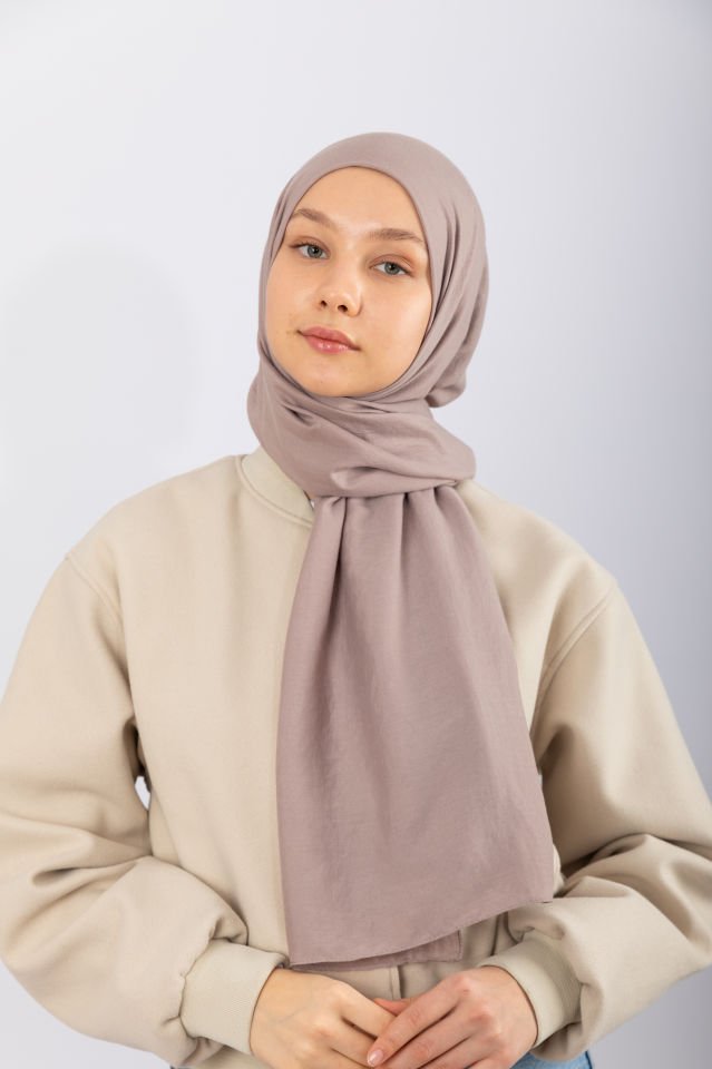 Cotton Twill Şal - Soft Vizon