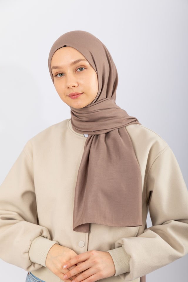 Cotton Twill Şal - Koyu Vizon