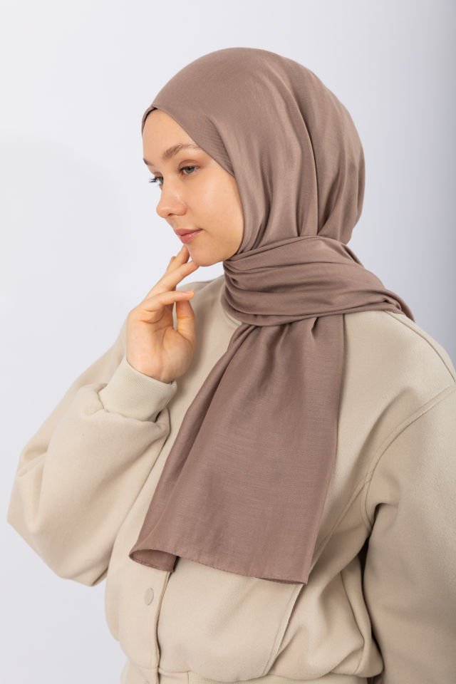 Cotton Twill Şal - Koyu Vizon
