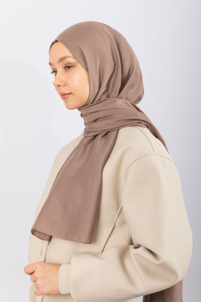 Cotton Twill Şal - Koyu Vizon