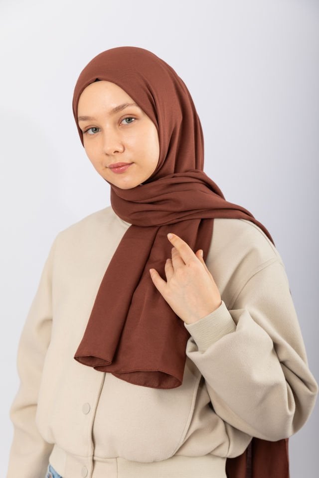 Cotton Twill Şal - Sütlü Kahve