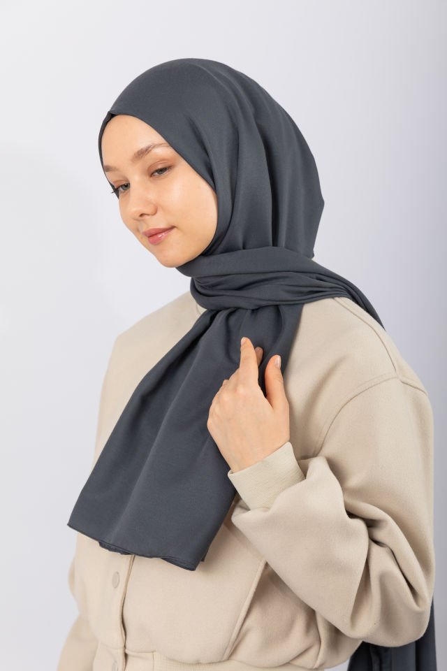 Cotton Twill Şal - Füme