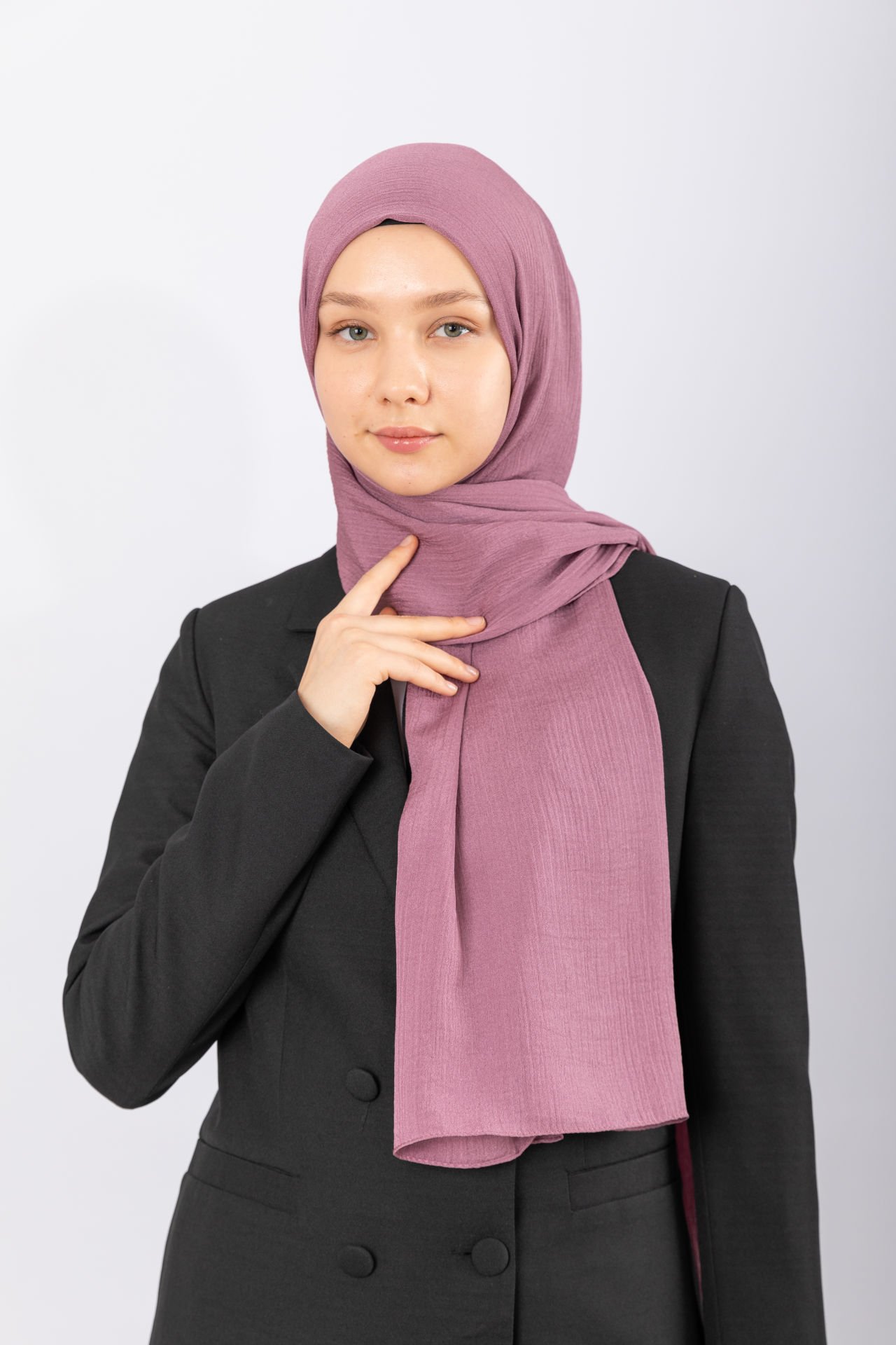 Naturel Krep Şal - K. Lila