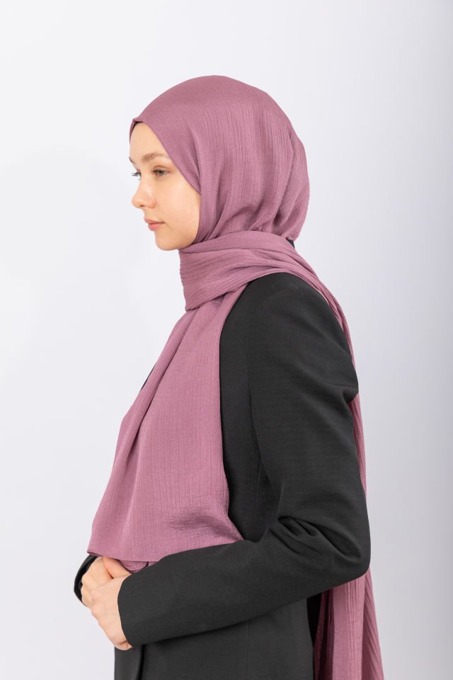 Naturel Krep Şal - K. Lila