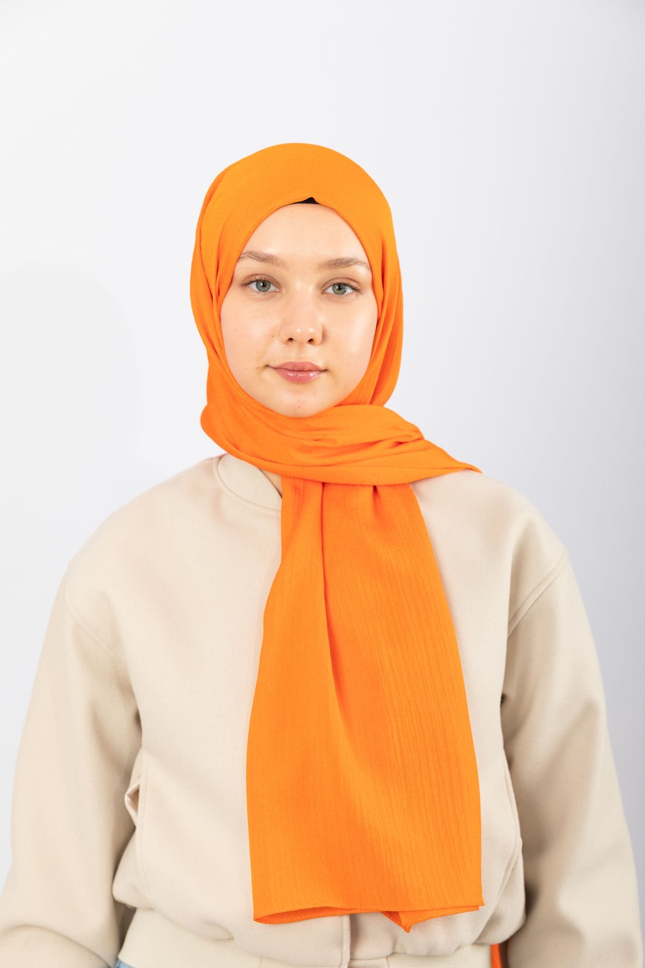 İpeksi Saten Abiye Şal - Orange