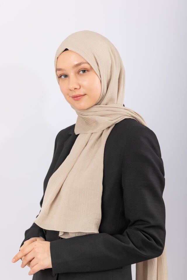 Naturel Krep Şal - Bademi