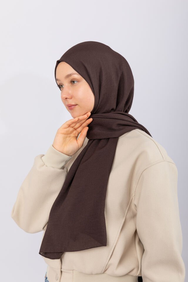 Naturel Krep Şal - Acı Kahve