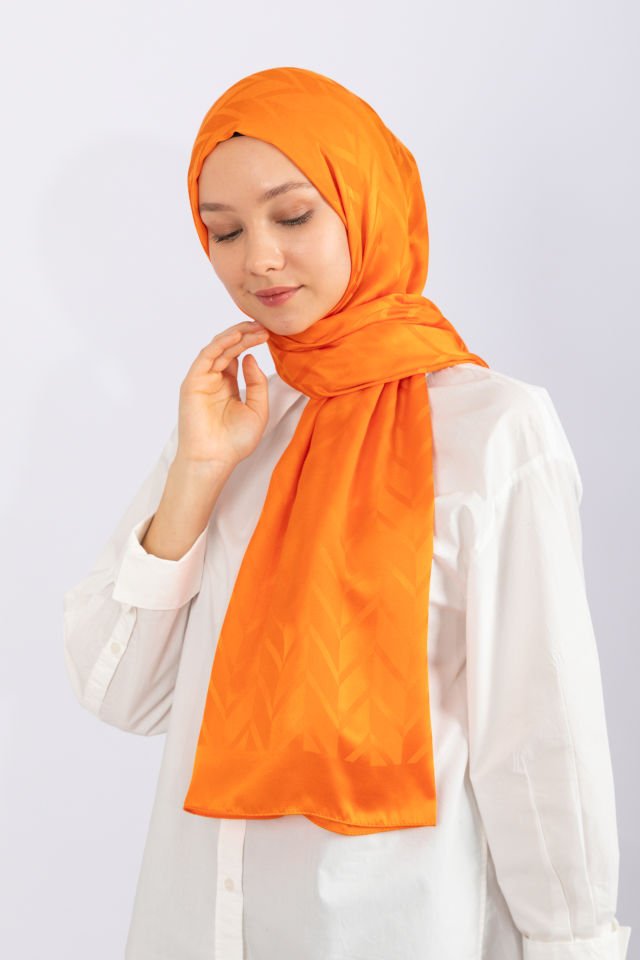 İthal İpeksi Jakar Şal Zikzak - Orange