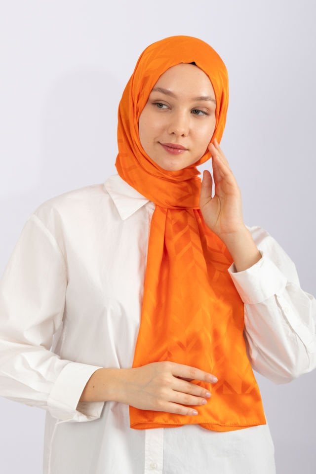 İthal İpeksi Jakar Şal Zikzak - Orange